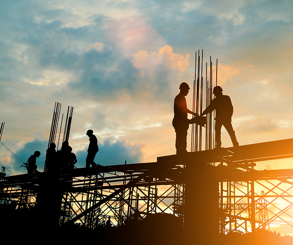 Construction workers on a jobsite
