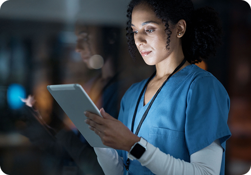 Health careers - healthcare professional viewing ipad