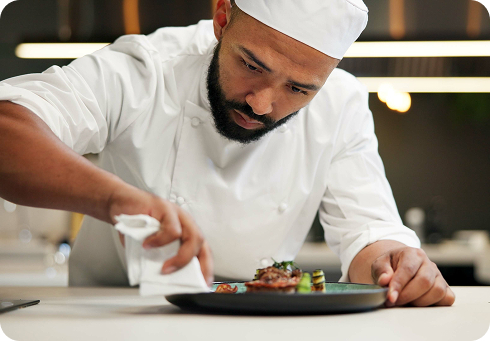 Hospitality & recreation - chefs preparing food